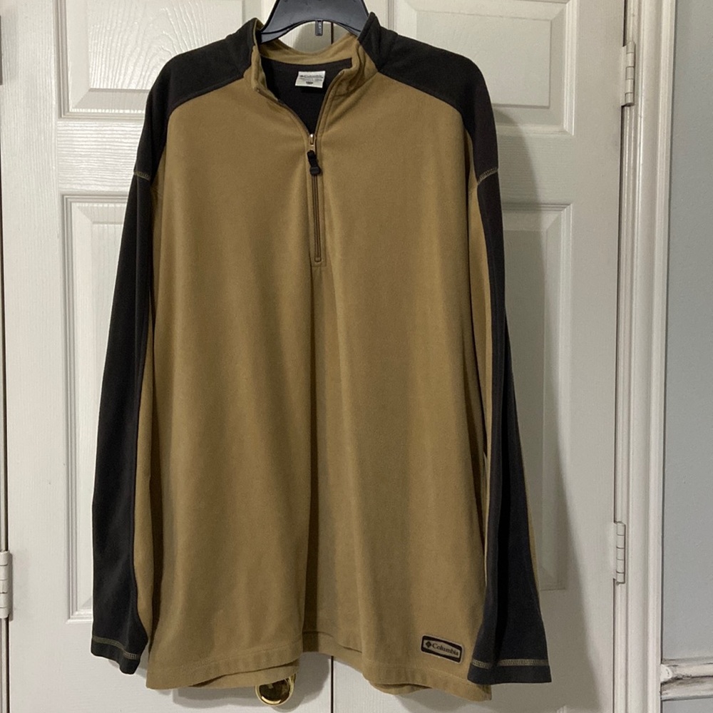 Men’s Columbia 1/4 Zip Fleece Brown Size XXL